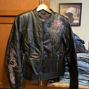 Harley-Davidson Black Leather Jacket with Logo